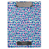 Boho Pink en Blue Brushstrokes Klembord (Voorkant)