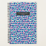 Boho Pink en Blue Brushstrokes Planner<br><div class="desc">Patroon met afbeelding van roze en blauwe penseelstreken</div>