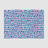 Boho Pink en Blue Brushstrokes Tissuepapier (Voorkant)