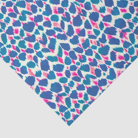 Boho Pink en Blue Brushstrokes Tissuepapier (Detail)