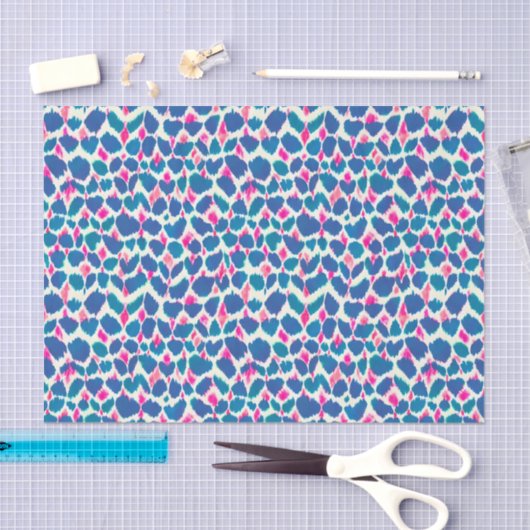 Boho Pink en Blue Brushstrokes Tissuepapier (Craft)