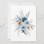 Boho Pink en Blue Peony Vrijgezellenfeest Kaart (Achterkant)