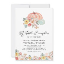 Boho Pink en Blue Pumpkins Autumn Baby shower