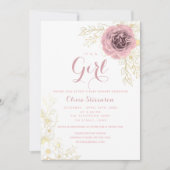 Boho Pink en Gold Baby shower Uitnodiging (Voorkant)