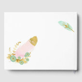 Boho Pink en Gold Feathers Gastenboek (Achterkant)