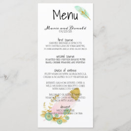 Boho Pink en Gold Feathers Menu