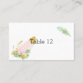 Boho Pink en Gold Feathers Plaatskaartje (Achterkant)