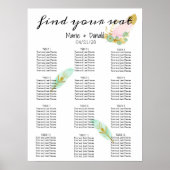 Boho Pink en Gold Feathers Poster (Voorkant)