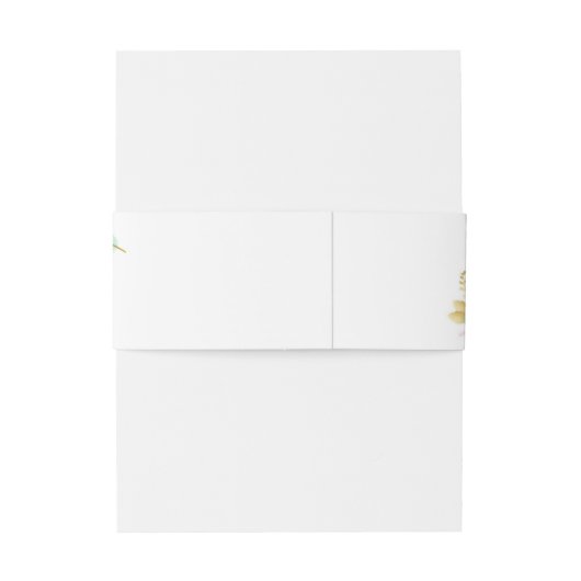 Boho Pink en Gold Feathers Uitnodigingen Wikkel (Achterkant Voorbeeld)