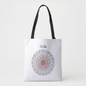 Boho Pink en Green Pastel Mandala Tote Bag (Voorkant)