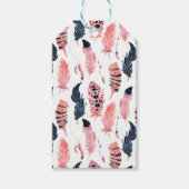 Boho Pink Feathers Cadeaulabel (Voorkant)