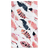 Boho Pink Feathers Klein Cadeauzakje (Achterkant)