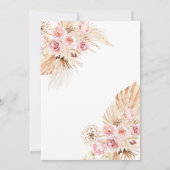 Boho Pink Floral Arch Baby in Bloom Baby shower in Kaart (Achterkant)