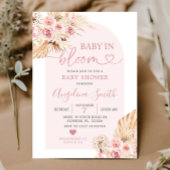 Boho Pink Floral Arch Baby in Bloom Baby shower in Kaart