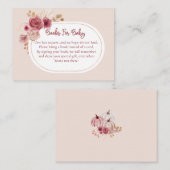 Boho Pink Floral Books For Baby Informatiekaartje (Voorkant / Achterkant)