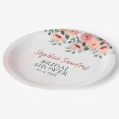 Boho Pink Floral Bridal Shower Party  Papieren Bordje (Gekanteld)