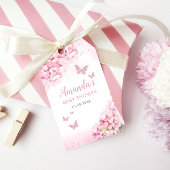 Boho Pink Floral Butterfly Baby shower Dank u Cadeaulabel