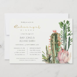 BOHO PINK FLORAL CACTI FOLIAGE REHEARSAL DINNER IN KAART