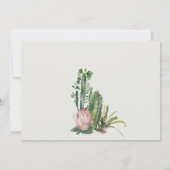 BOHO PINK FLORAL CACTI FOLIAGE VRIJGEZELLENFEEST KAART (Achterkant)