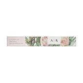 BOHO PINK FLORAL CACTI FOLIAGE WATERVERF WEDING ADRESLABEL WIKKEL (Individueel)