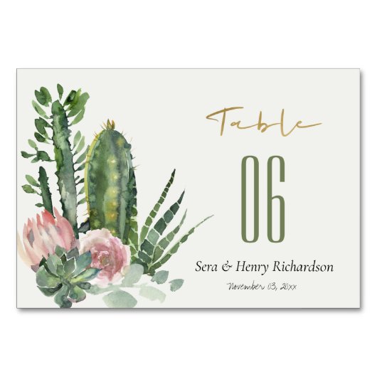BOHO PINK FLORAL CACTI FOLIAGE WATERVERF WEDING KAART (Voorkant)