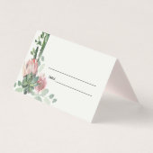 BOHO PINK FLORAL CACTI FOLIAGE WEDDING PLACE CARDS KAART (Voorkant)