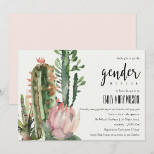BOHO PINK FLORAL DESERT CACTI FAUNA GENDER REVEE KAART