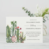 BOHO PINK FLORAL DESERT CACTI FAUNA VERLOVING KAART (Staand voorkant)