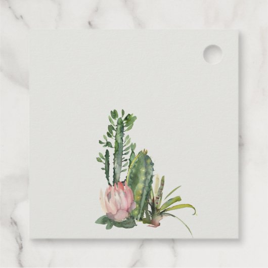 BOHO PINK FLORAL DESERT CACTI FOLIAGE DANK U BEDANKJES LABELS (Achterkant)