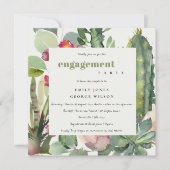 BOHO PINK FLORAL DESERT CACTI FOLIAGE VERLOVING KAART (Voorkant)