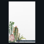 BOHO PINK FLORAL DESERT CACTI FOLIAGE WATERVERF BRIEFPAPIER<br><div class="desc">Als u nog meer aanpassingen nodig hebt,  kunt u mij op yellowfebstudio@gmail.com vrij klikken.</div>