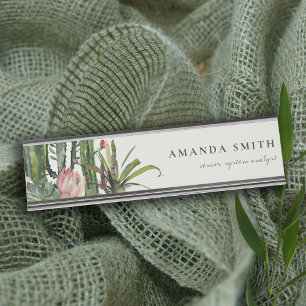 BOHO PINK FLORAL DESERT CACTI FOLIAGE WATERVERF BUREAU NAAMBORDJE