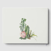 BOHO PINK FLORAL DESERT CACTI FOLIAGE WATERVERF GASTENBOEK (Achterkant)