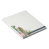 BOHO PINK FLORAL DESERT CACTI FOLIAGE WATERVERF NOTITIEBLOK (Schuin)