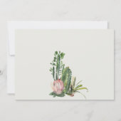BOHO PINK FLORAL DESERT CACTI FOLIAGE WATERVERF SAVE THE DATE (Achterkant)
