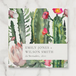 BOHO PINK FLORAL DESERT CACTI FOLIAGE WEDDING BEDANKJES LABELS