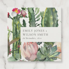 BOHO PINK FLORAL DESERT CACTI FOLIAGE WEDDING BEDANKJES LABELS