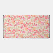 Boho Pink Floral Desk Mat (Voorkant)