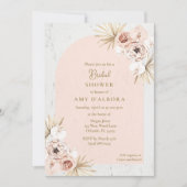 Boho Pink Floral Digital Vrijgezellenfeest Party Kaart (Voorkant)