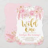 Boho Pink Floral drocatcher Wild Op een dag Kaart (Voorkant / Achterkant)