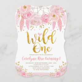 Boho Pink Floral drocatcher Wild Op een dag Kaart