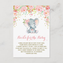 Boho Pink Floral Elephant Breng een boek invoegen 