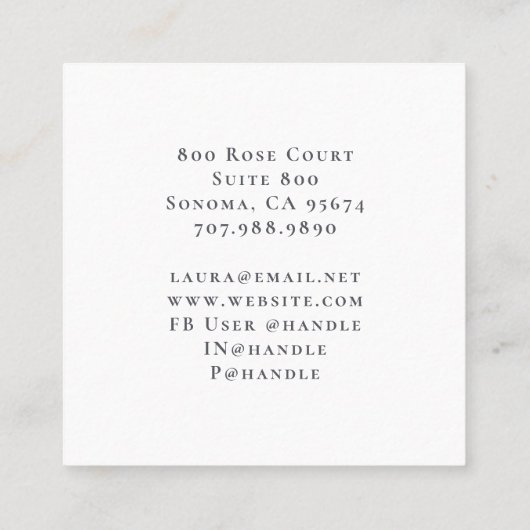 Boho Pink Floral Event Planner Visitekaartje (Achterkant)