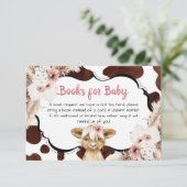 Boho Pink Floral Highland Koe boeken voor Baby Informatiekaartje (Staand voorkant)
