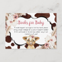 Boho Pink Floral Highland Koe boeken voor Baby