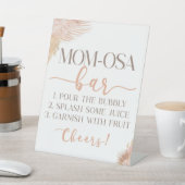 Boho Pink Floral Ma-Osa Baby shower Mimosa Bar Reclamebord Met Voetstuk (Insitu)