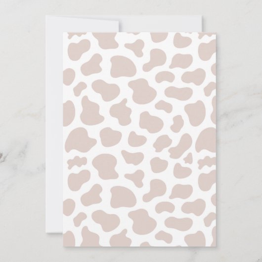 Boho Pink Floral Pampas Grass Highland Koe Party Kaart (Achterkant)