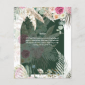 BOHO Pink Floral Pampas Grass Wedding Flyer (Achterkant)