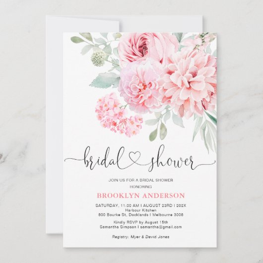 Boho Pink Floral Vrijgezellenfeest Kaart (Voorkant)
