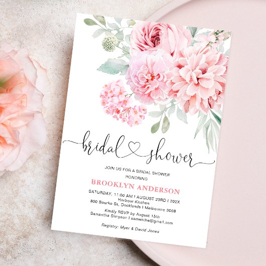 Boho Pink Floral Vrijgezellenfeest Kaart
